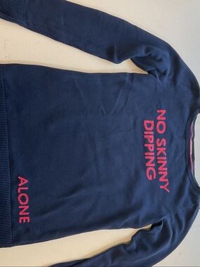 Lilly Pulitzer Navy Sweater with Pink Trim